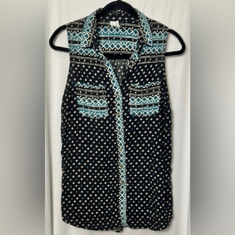 Akemi + Kin x Anthropologie Sleeveless Patterned Top Size Small